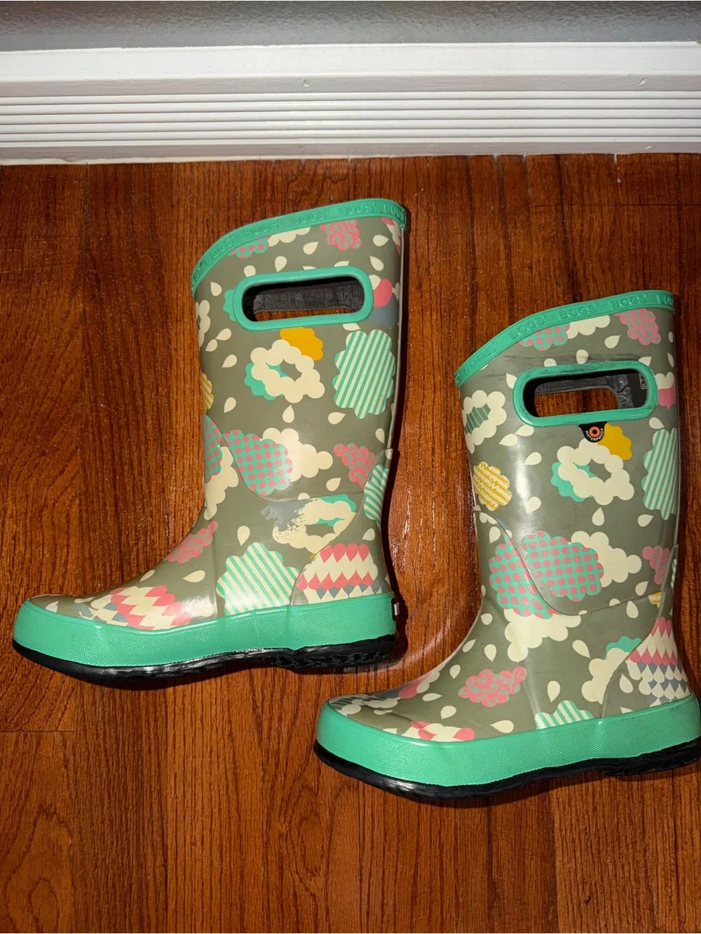 BOGS Kids Rain Boots Cloud Print Waterproof Insulated Size 13 Toddler